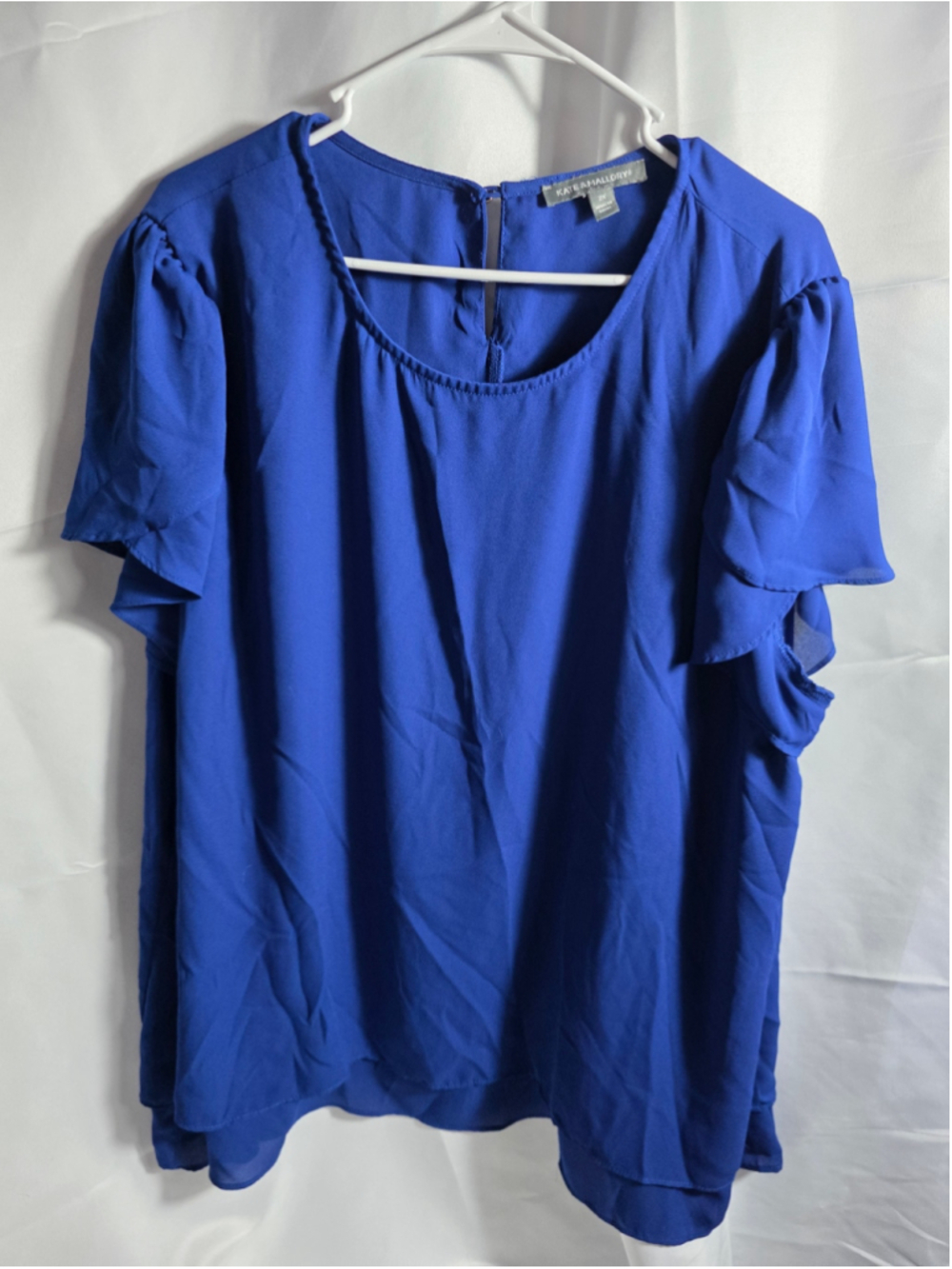Women's Kate & Mallory Blue Blouse Size 2X casual officewear plus flowy y2k